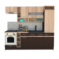 Bucatarie COSSY NEW 250 A1 Wenge / Stejar Sonoma